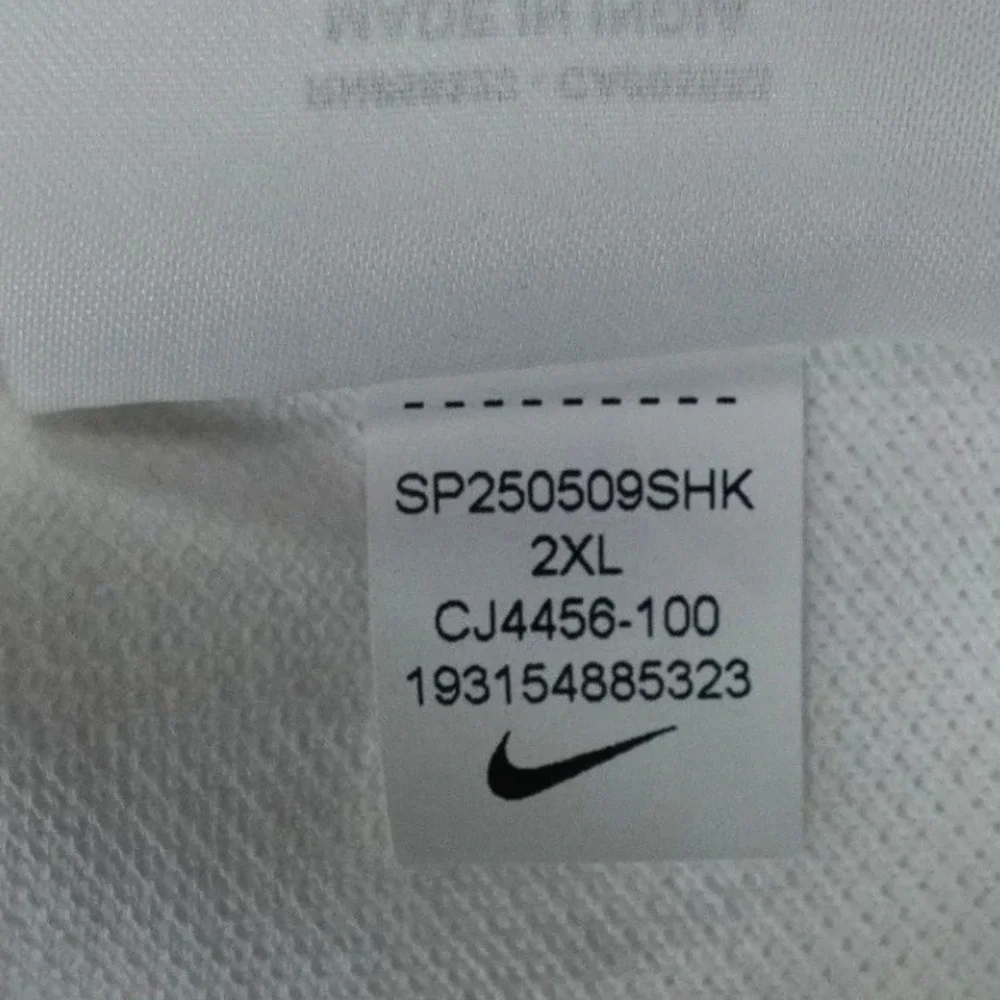 Nike Sportswear Cotton Polo Mens XXL White Embroidered Logo Streetwear Casual